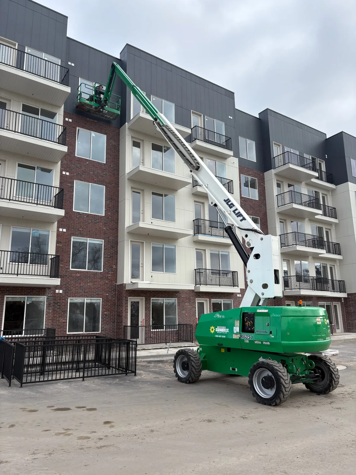 Boom-lift access at a multi-story property
