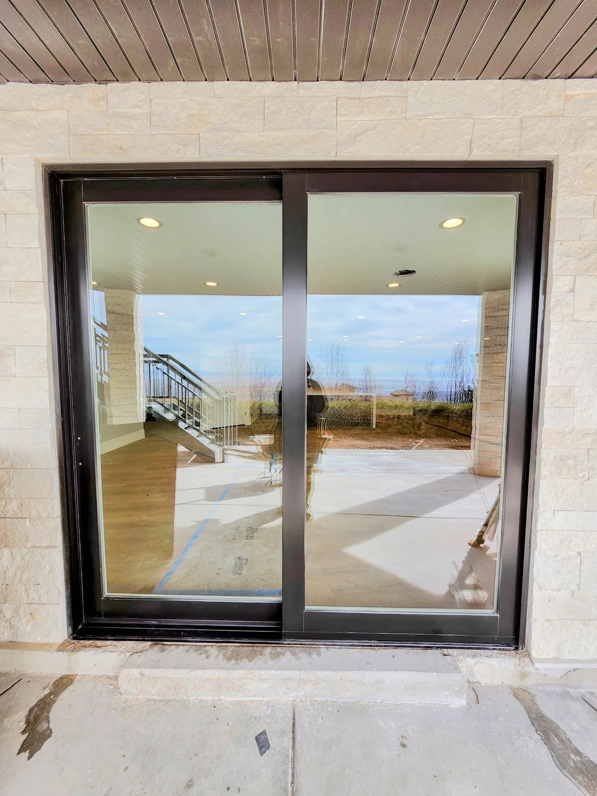 Post-construction glass after cleaning
