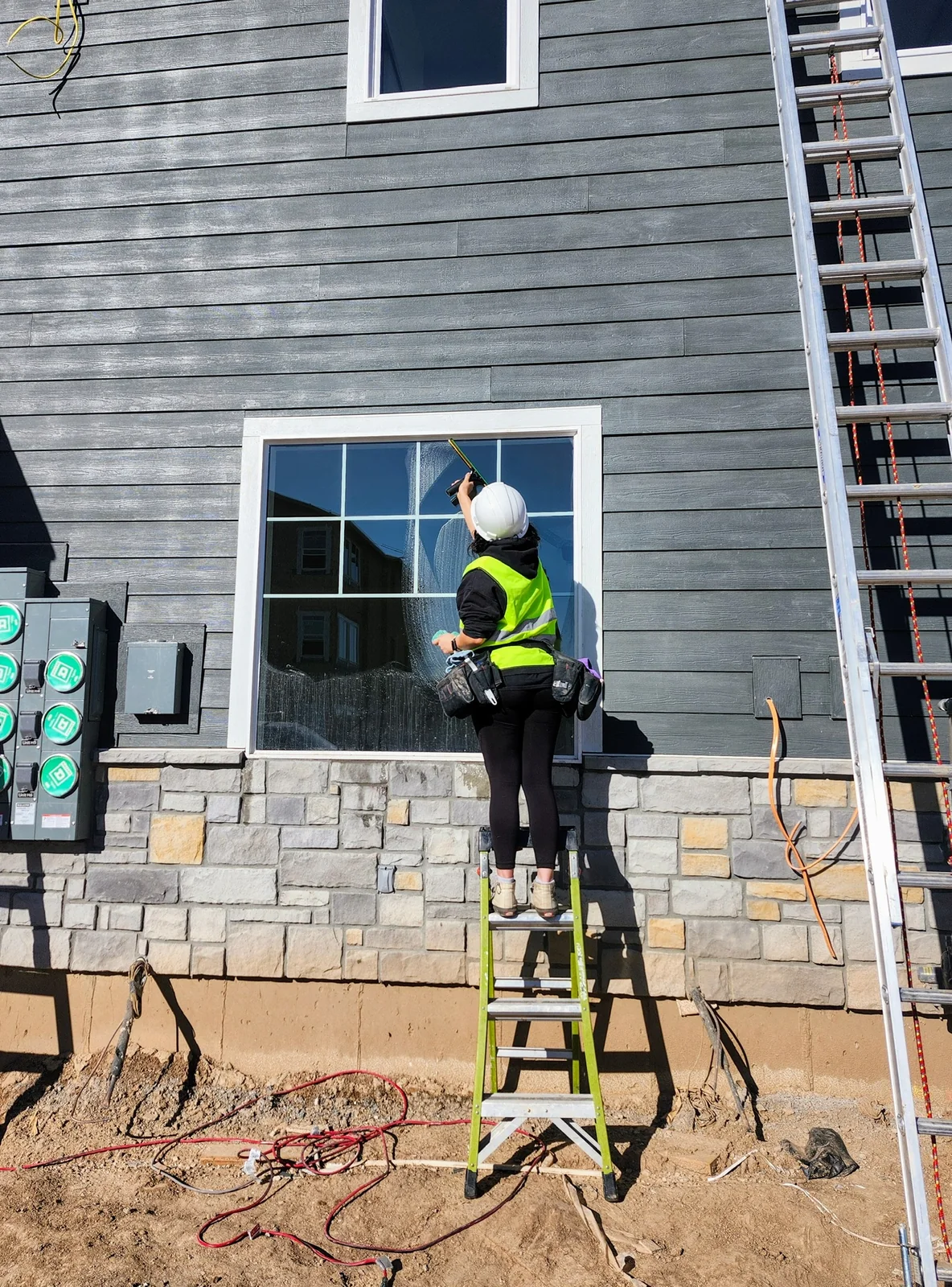Construction window cleaning