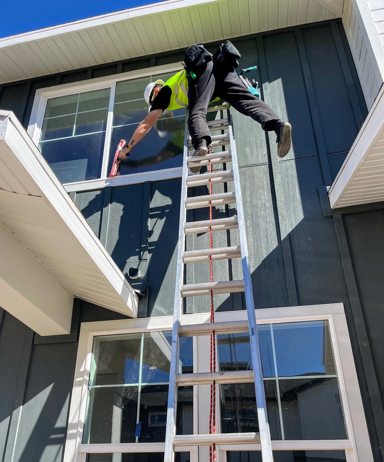 Ladder access on construction windows