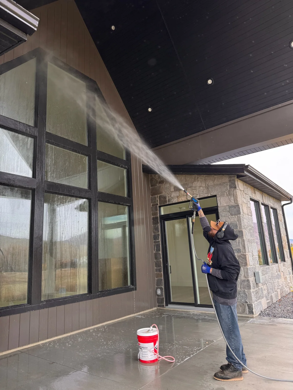 Soft-wash application at a home