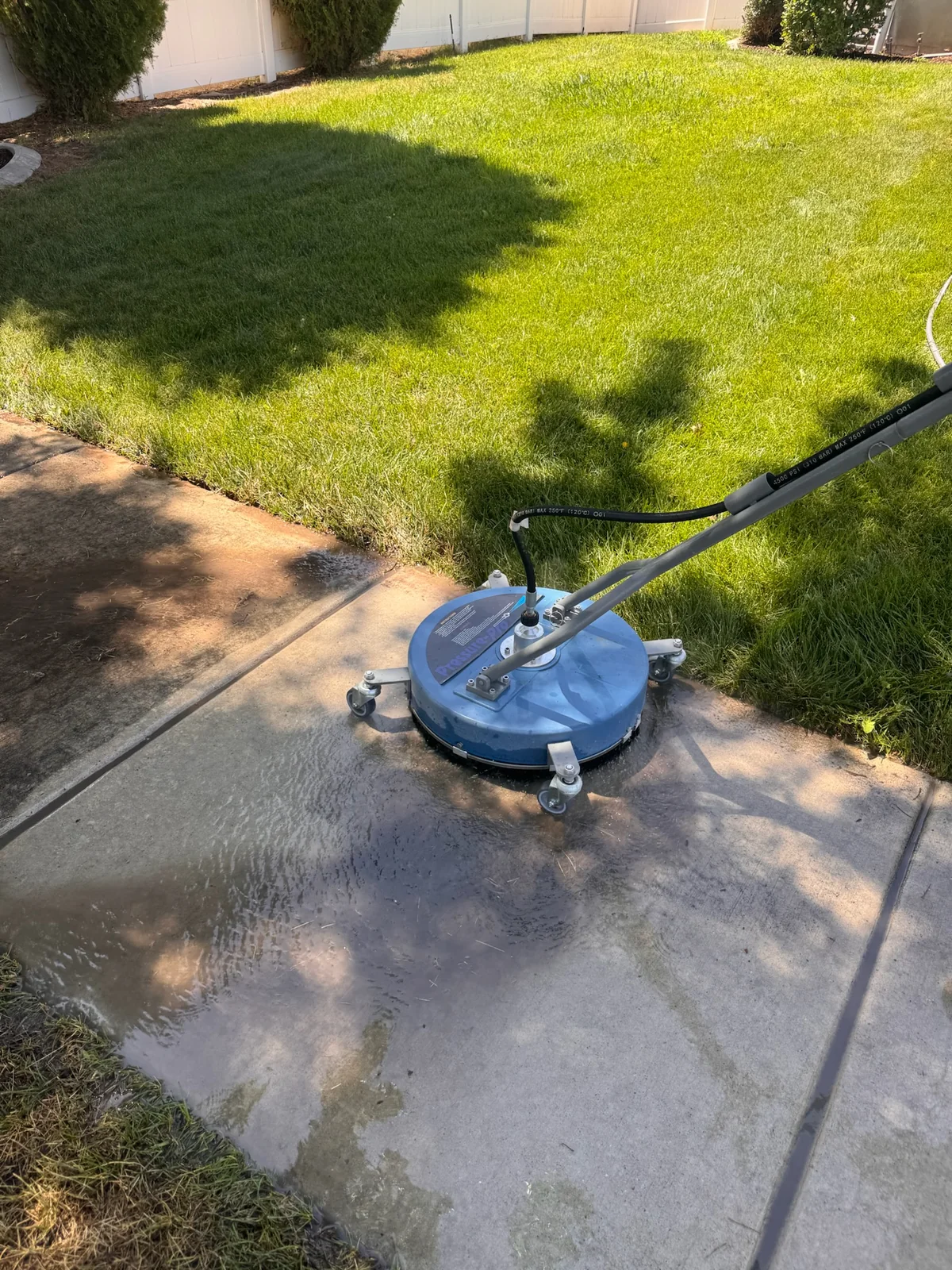 Concrete pressure washing